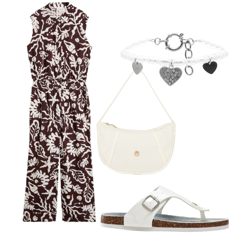 Outfit donna - Total look #2422515. Stile Sporty chic per Mare. Abbinamento con tute, infradito, braccialetti, borse a mano.