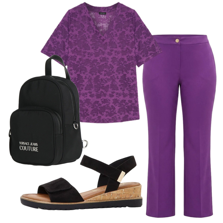 Outfit donna - Total look #2422555. Stile Basic per Tutti i giorni. Abbinamento con zaini, sandali, t-shirt, pantaloni.