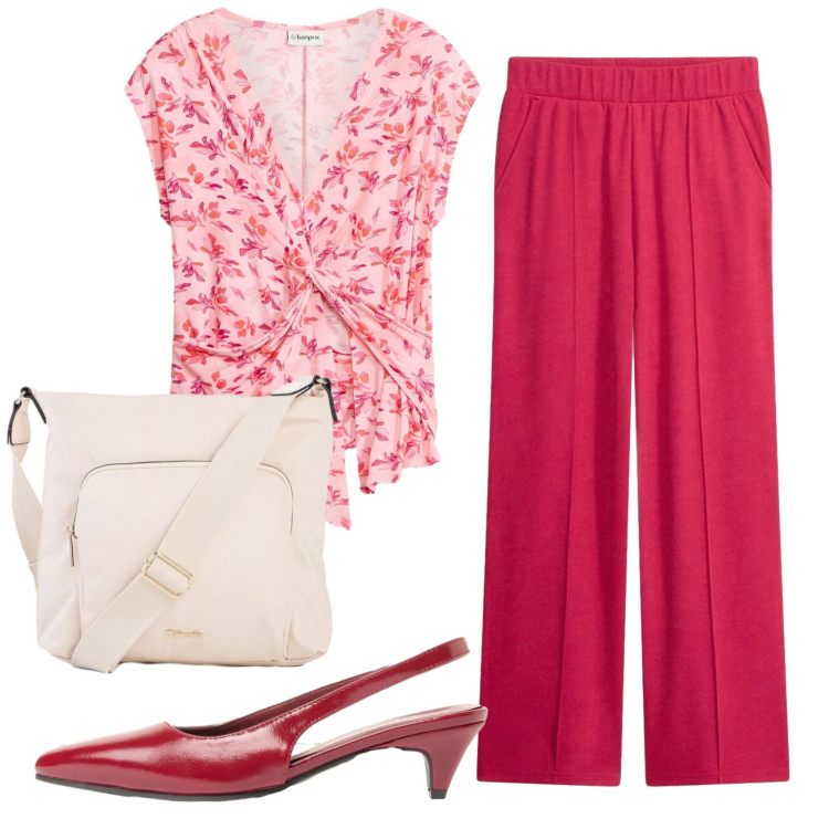 Outfit donna - Total look #2422581. Stile Basic per Tutti i giorni. Abbinamento con décolleté, top, pantaloni, borse a tracolla.