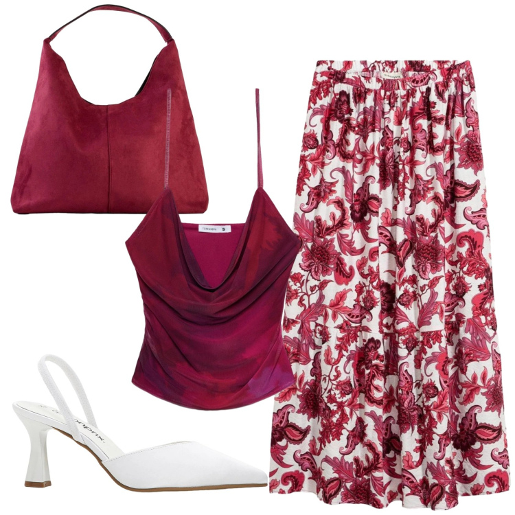 Outfit donna - Total look #2422622. Stile Basic per Serata fuori. Abbinamento con gonne lunghe, borse a spalla, décolleté, top.