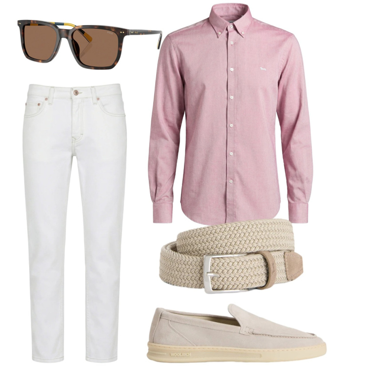 Outfit uomo - Total look #2422721. Stile Casual per Tutti i giorni. Abbinamento con jeans, camicie, cinture, scarpe stringate, occhiali da sole.