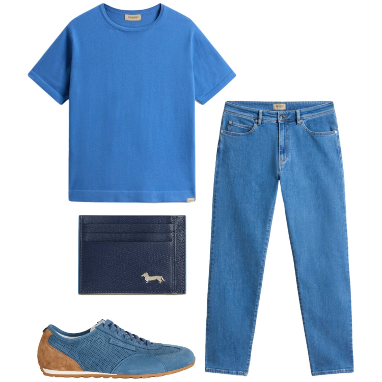 Outfit uomo - Total look #2422989. Stile Casual per Tutti i giorni. Abbinamento con portafogli, sneakers, pantaloni, t-shirt.