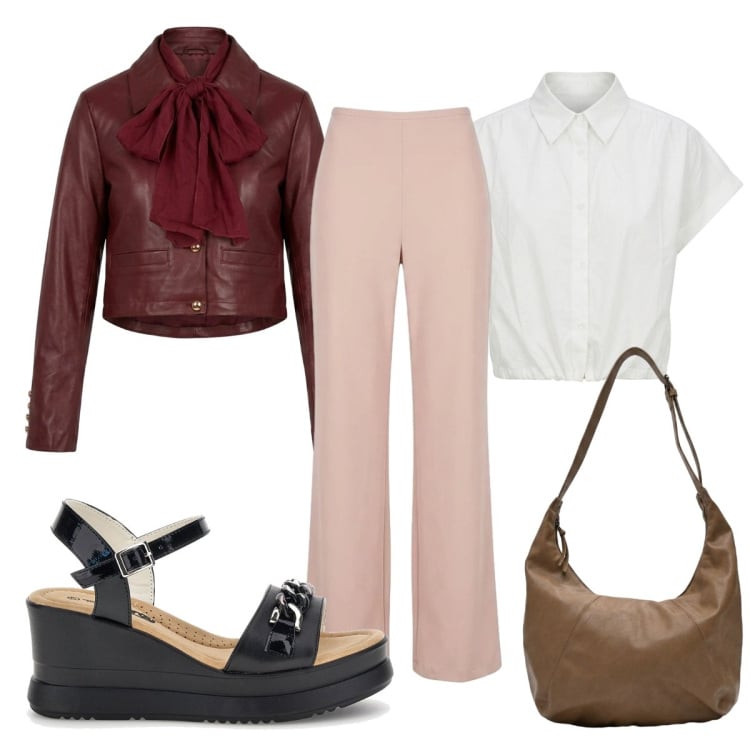 Outfit donna - Summer Confidence :70s. Stile 70s per Tutti i giorni. Abbinamento con camicie a manica corta, pantaloni, borse a spalla, giacche, zeppe.