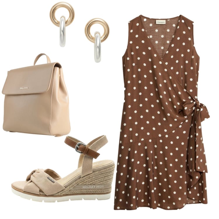 Outfit donna - Total look #2423160. Stile Basic per Ufficio. Abbinamento con zaini, sandali col tacco, vestiti, orecchini.