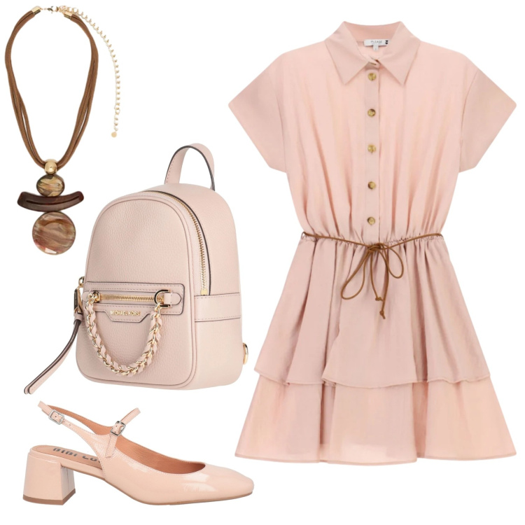 Outfit donna - Total look #2423237. Stile Bon Ton per Ufficio. Abbinamento con zaini, décolleté, vestiti corti, ciondoli.