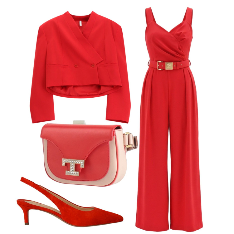 Outfit donna - Total look #2423319. Stile Chic per Cerimonia. Abbinamento con marsupi, blazer, tute, décolleté.