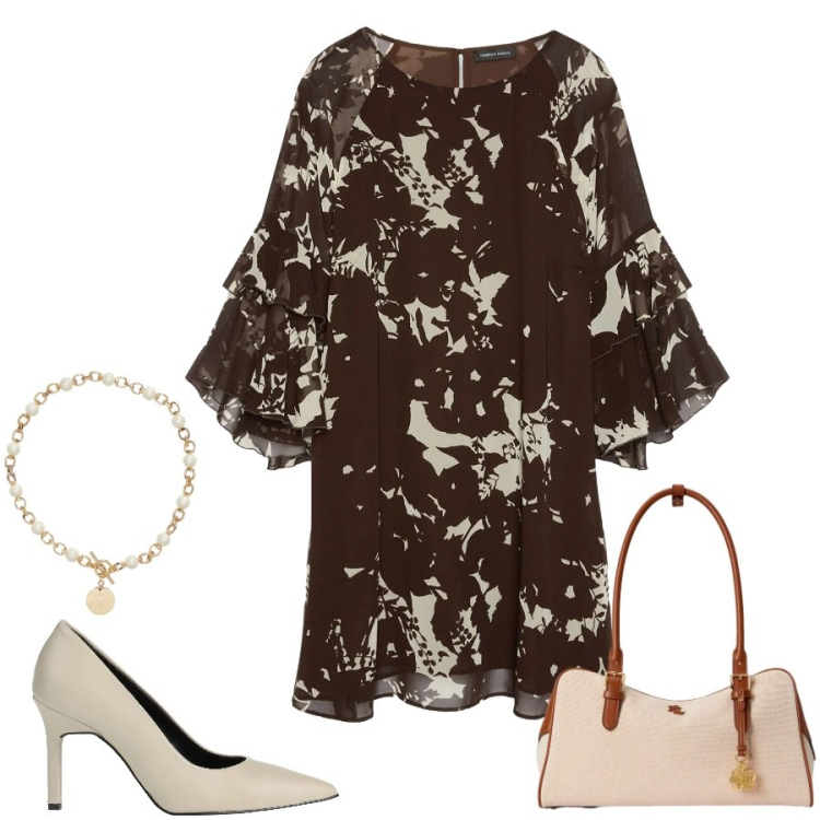 Outfit donna - Total look #2423484. Stile Casual chic per Ufficio. Abbinamento con décolleté, vestiti corti, collane, borse a mano.