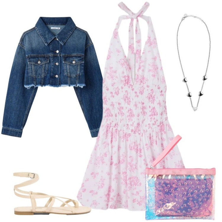 Outfit donna - Total look #2423495. Stile Casual chic per Tutti i giorni. Abbinamento con sandali, vestiti, pochette, cappotti, collane.