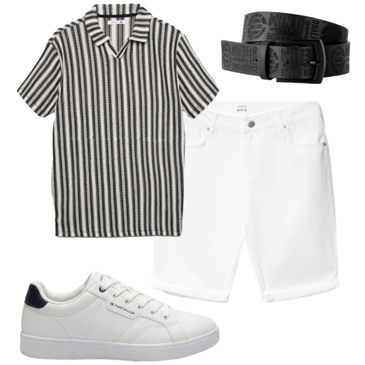 Outfit uomo - Total look #2423565. Stile Casual per Tutti i giorni. Abbinamento con cinture, sneakers, bermuda, polo.
