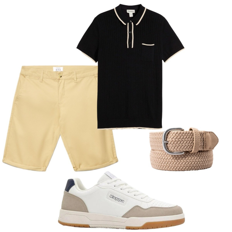 Outfit uomo - Total look #2423675. Stile Casual per Tutti i giorni. Abbinamento con polo, sneakers, shorts, cinture.