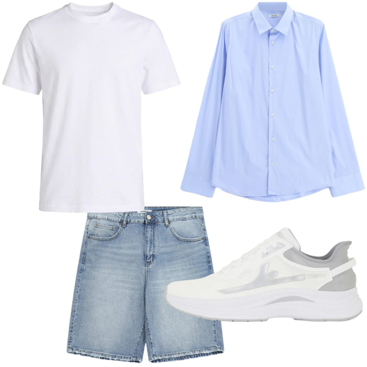 Outfit uomo - Tessuti leggeri. Stile Casual per Tutti i giorni. Abbinamento con t-shirt, sneakers, camicie, bermuda.