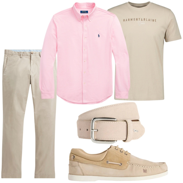Outfit uomo - Colori estivi. Stile Casual per Tutti i giorni. Abbinamento con t-shirt, cinture, scarpe stringate, pantaloni, camicie.