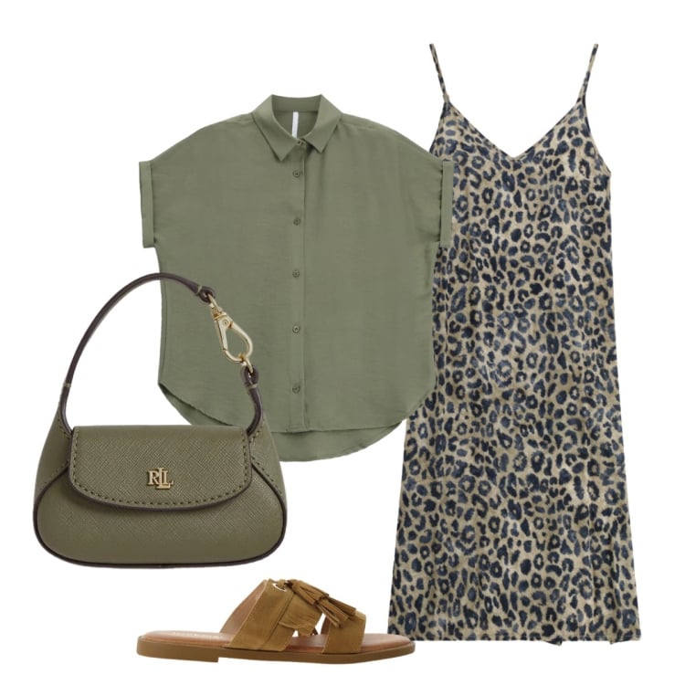 Outfit donna - In città. Stile Etnico per Tutti i giorni. Abbinamento con sandali, camicie a manica corta, vestiti midi/longuette, borse a mano.