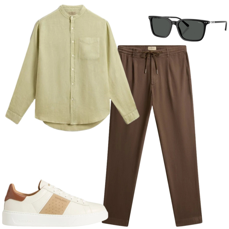 Outfit uomo - City. Stile Trendy per Tutti i giorni. Abbinamento con sneakers, camicie, pantaloni, occhiali da sole.