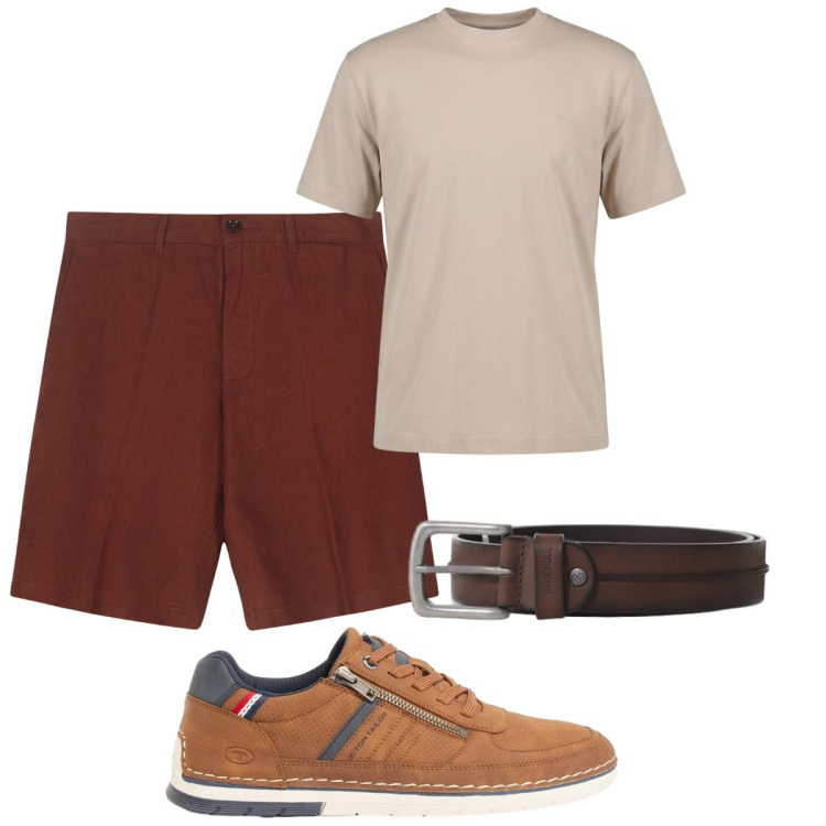Outfit uomo - Total look #2423995. Stile Trendy per Tutti i giorni. Abbinamento con sneakers, t-shirt, bermuda, cinture.