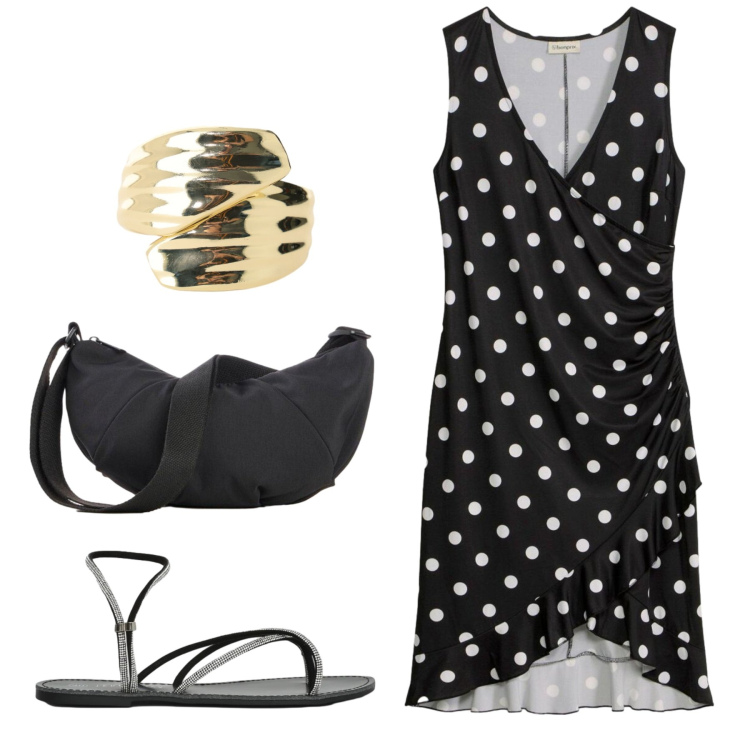 Outfit donna - Total look #2424105. Stile Basic per Mare. Abbinamento con marsupi, vestiti, sandali, anelli.