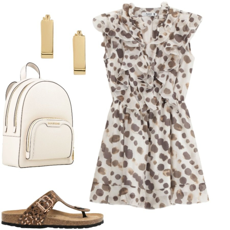 Outfit donna - Total look #2424112. Stile Casual chic per Tutti i giorni. Abbinamento con zaini, infradito, vestiti lunghi, orecchini.