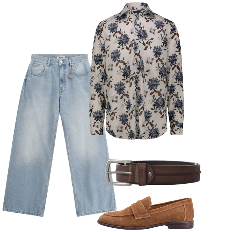 Outfit uomo - Giugno. Stile Casual per Tutti i giorni. Abbinamento con scarpe stringate, camicie, jeans, cinture.