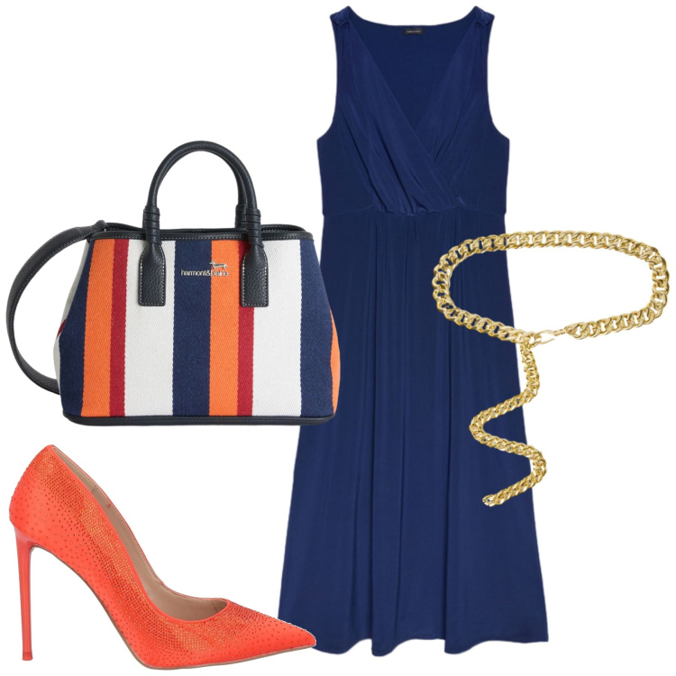 Outfit donna - Total look #2424187. Stile Urban per Tutti i giorni. Abbinamento con décolleté, shopping bag, cinture, vestiti lunghi.