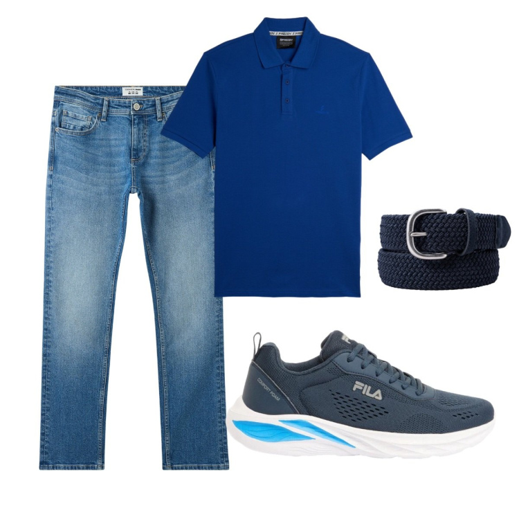Outfit uomo - Total look #2424234. Stile Casual per Tutti i giorni. Abbinamento con sneakers, jeans, polo, cinture.