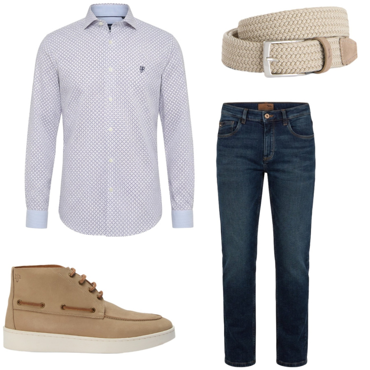 Outfit uomo - Total look #2424287. Stile Casual per Tutti i giorni. Abbinamento con camicie, stivali e stivaletti, jeans, cinture.