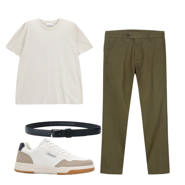 Outfit uomo - Tshirt. Stile Casual per Tutti i giorni. Abbinamento con sneakers, pantaloni chino, t-shirt, cinture.