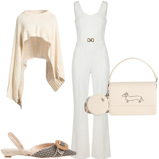 Outfit donna - Total look #2424451. Stile Glamour per Serata fuori. Abbinamento con ballerine, cappotti, borse a tracolla, tute.
