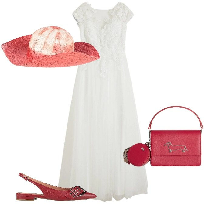 Outfit donna - Total look #2424454. Stile Glamour per Tutti i giorni. Abbinamento con ballerine, cappelli, vestiti, borse a tracolla.