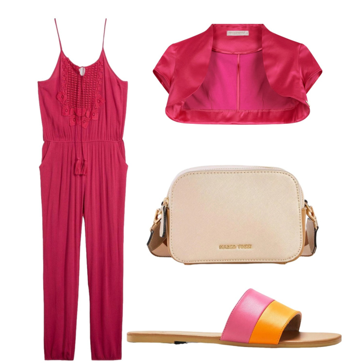 Outfit donna - Total look #2424538. Stile Minimal per Serata fuori. Abbinamento con ciabatte, borse a tracolla, tute, bolero.