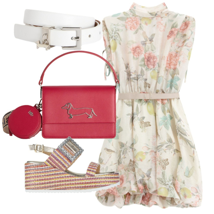 Outfit donna - Eleganza curvy per le sere di giugno - F. Stile Bon Ton per Serata fuori. Abbinamento con sandali in pelle, cinture, borse a tracolla, vestiti corti.