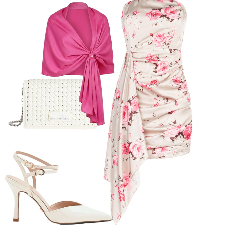 Outfit donna - Cerimonia. Stile Chic per Cerimonia. Abbinamento con borse a tracolla, vestiti corti, décolleté, stole.