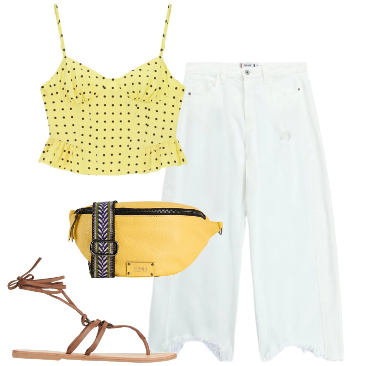 Outfit donna - Total look #2424634. Stile Casual per Tutti i giorni. Abbinamento con marsupi, ciabatte, canottiere, pantaloni a palazzo.