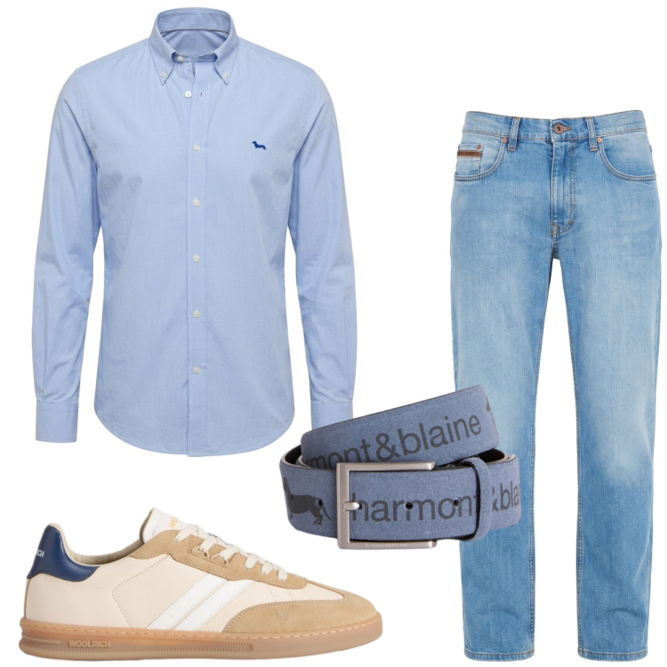 Outfit uomo - Total look #2424855. Stile Casual per Tutti i giorni. Abbinamento con jeans, cinture, camicie, sneakers.