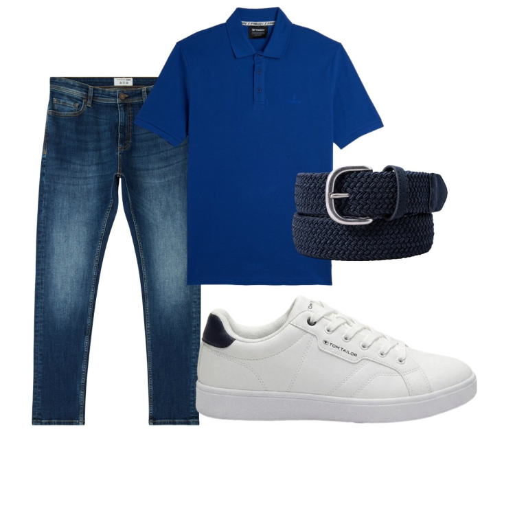 Outfit uomo - Total look #2424866. Stile Casual per Tutti i giorni. Abbinamento con sneakers, jeans skinny, polo, cinture.