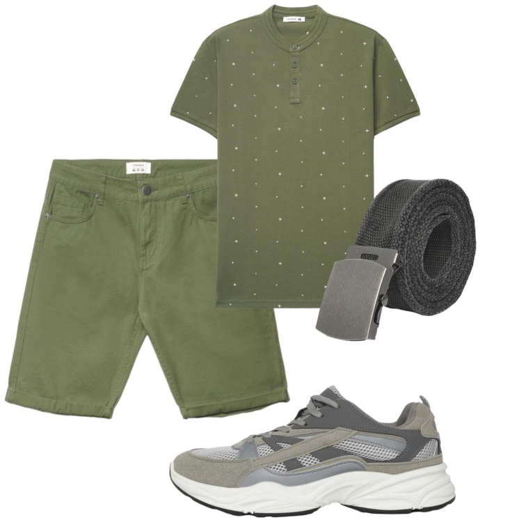 Outfit uomo - Total look #2424869. Stile Casual per Tutti i giorni. Abbinamento con polo, bermuda, sneakers, cinture.