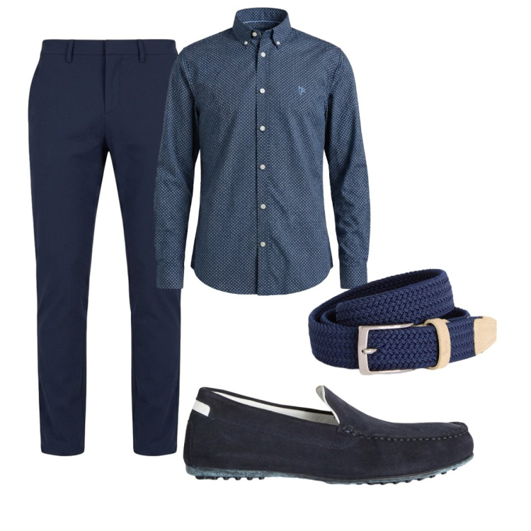 Outfit uomo - Total look #2424870. Stile Business/Elegante per Ufficio. Abbinamento con scarpe stringate, camicie, pantaloni chino, cinture.