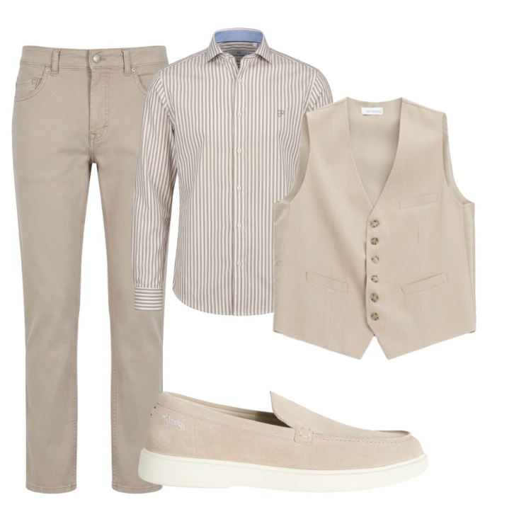 Outfit uomo - Total look #2424874. Stile Business/Elegante per Cerimonia. Abbinamento con scarpe stringate, pantaloni, camicie, gilet.