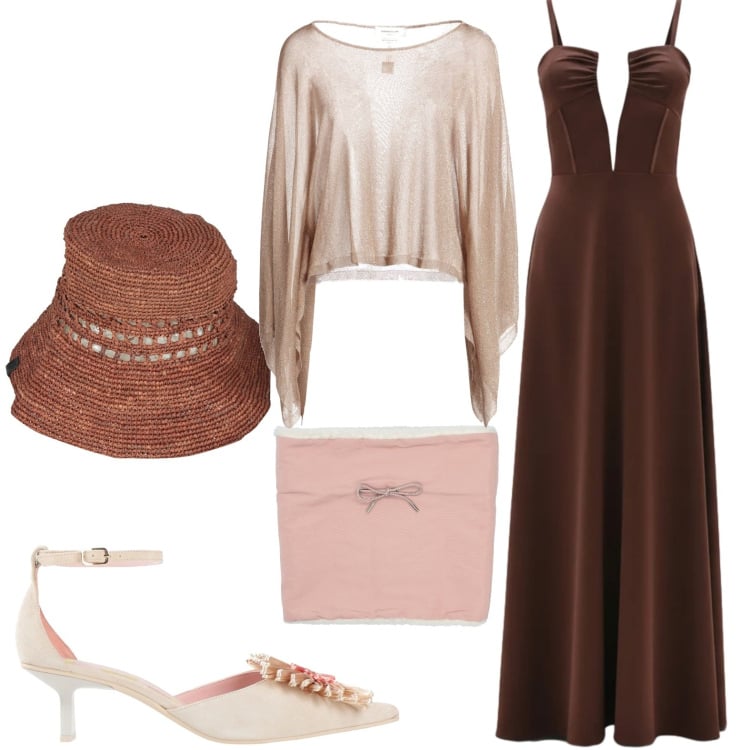 Outfit donna - Cerimonia. Stile Chic per Cerimonia. Abbinamento con pullovers, cappelli con visiera, décolleté, sciarpe, vestiti lunghi.
