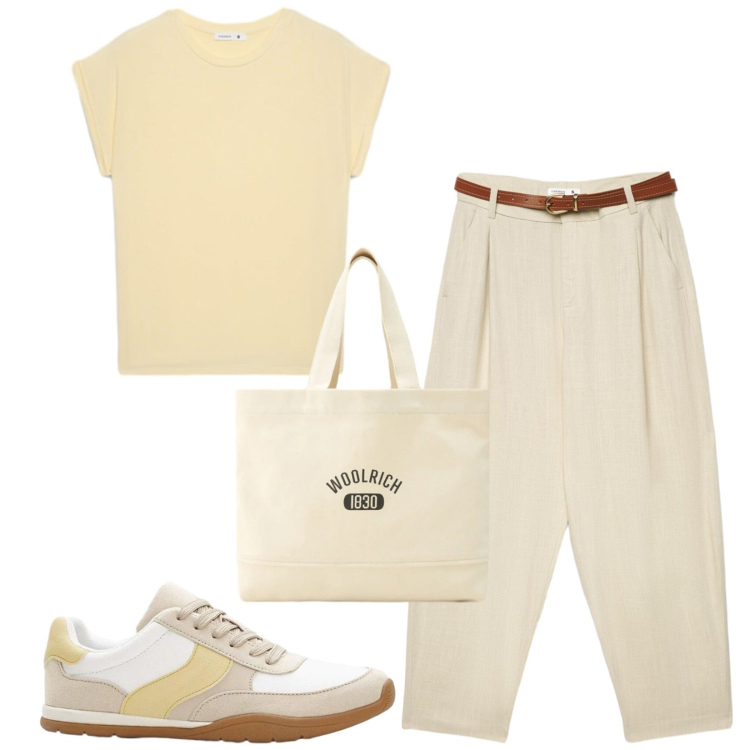 Outfit donna - Total look #2424923. Stile Casual per Tutti i giorni. Abbinamento con sneakers, pantaloni chino, t-shirt, borse tote.