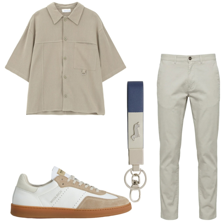 Outfit uomo - Total look #2424979. Stile Casual per Tutti i giorni. Abbinamento con pantaloni, portachiavi, sneakers, camicie a manica corta.