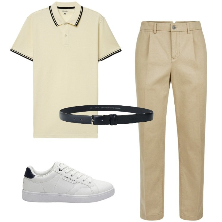 Outfit uomo - Total look #2425041. Stile Casual per Tutti i giorni. Abbinamento con sneakers, polo, pantaloni, cinture.