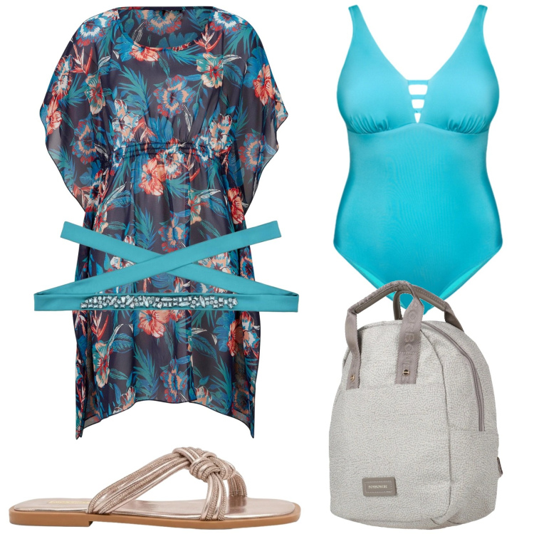 Outfit donna - Wow che bella. Stile Casual chic per Mare. Abbinamento con zaini, vestiti da spiaggia, sandali, cinture, costumi interi.