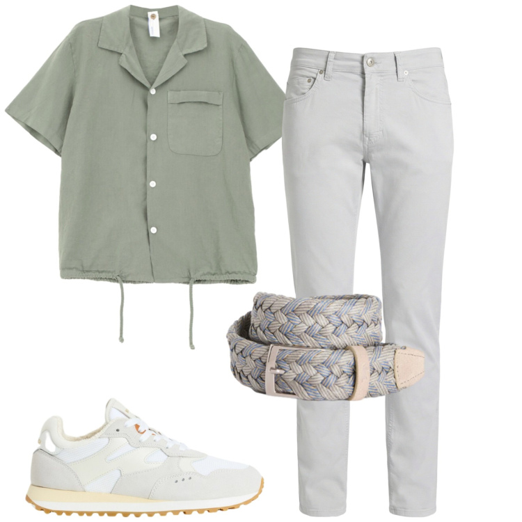 Outfit uomo - Total look #2425091. Stile Casual per Tutti i giorni. Abbinamento con pantaloni, cinture, sneakers, camicie a manica corta.
