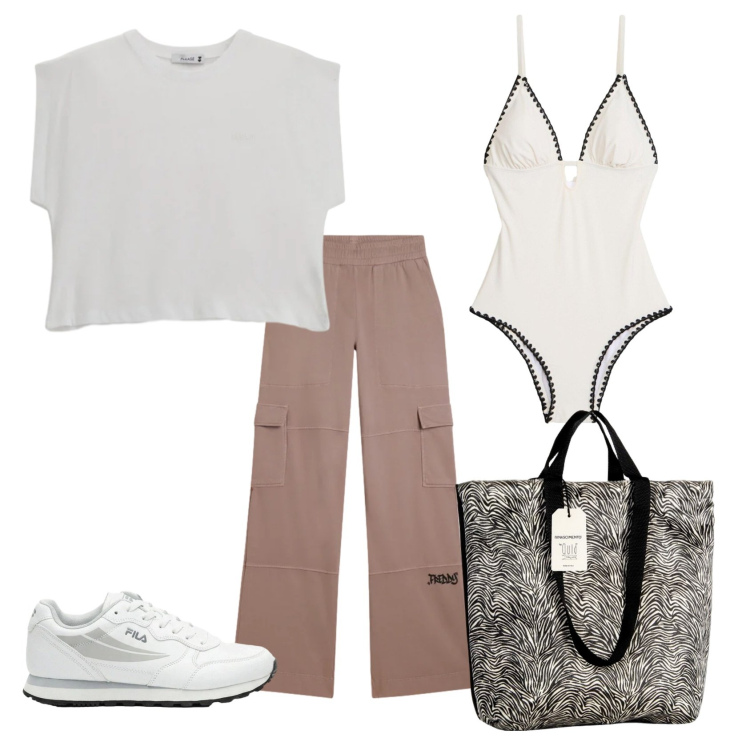 Outfit donna - Total look #2425115. Stile Casual chic per Tutti i giorni. Abbinamento con sneakers, costumi interi, top, pantaloni cargo, borse tote.
