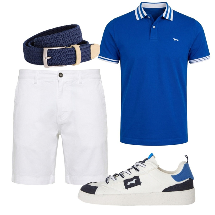Outfit uomo - Total look #2425192. Stile Trendy per Tutti i giorni. Abbinamento con sneakers, bermuda, polo, cinture.