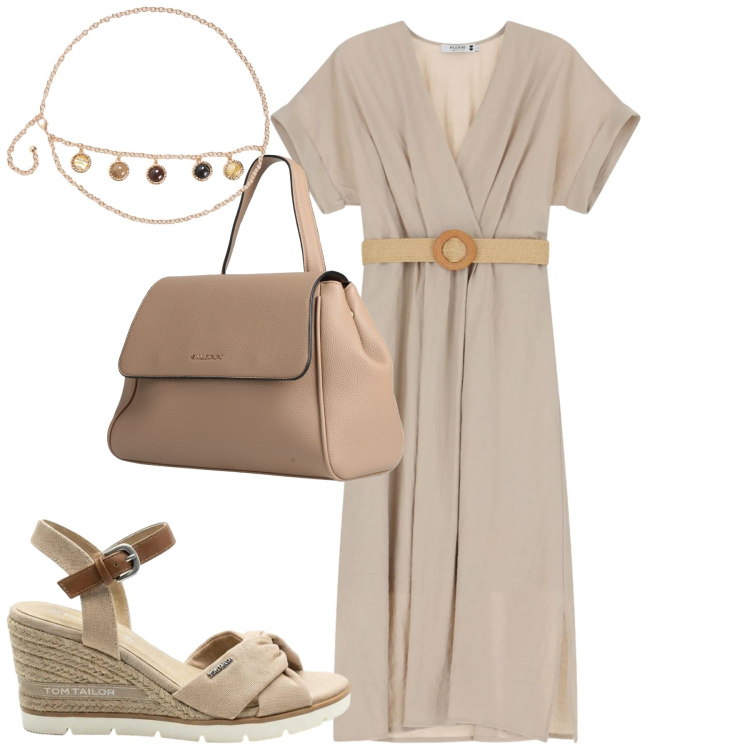 Outfit donna - City. Stile Urban per Tutti i giorni. Abbinamento con zaini, sandali col tacco, cinture, vestiti midi/longuette.