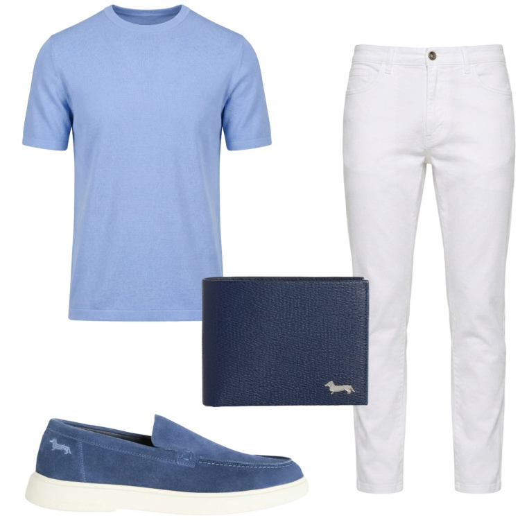 Outfit uomo - Total look #2425271. Stile Casual per Tutti i giorni. Abbinamento con t-shirt, portafogli, scarpe stringate, jeans.