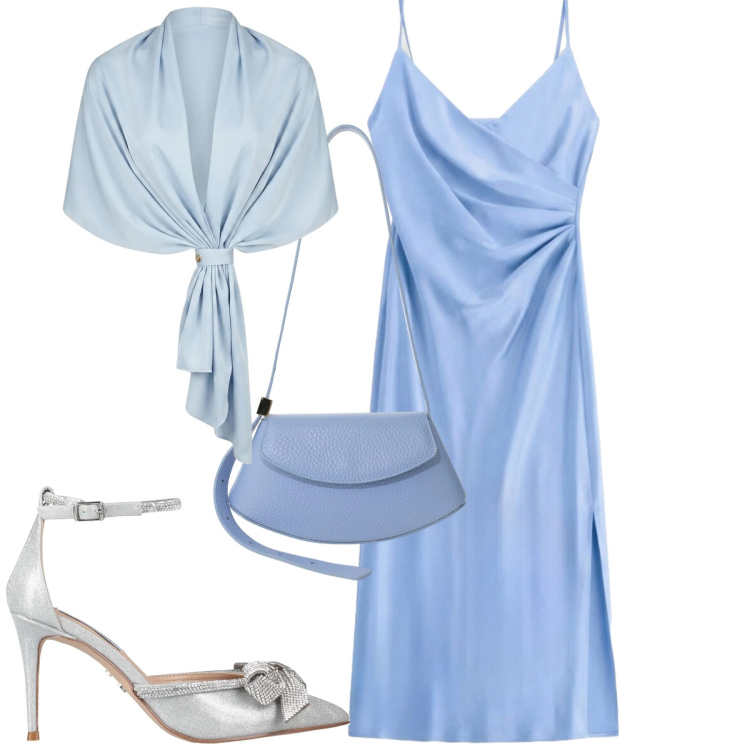 Outfit donna - Cerimonia. Stile Chic per Cerimonia. Abbinamento con décolleté, stole, vestiti midi/longuette, borse a spalla.