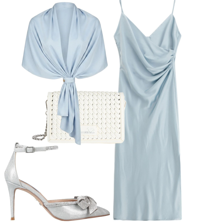 Outfit donna - Cerimonia. Stile Chic per Cerimonia. Abbinamento con décolleté, borse a tracolla, stole, vestiti midi/longuette.