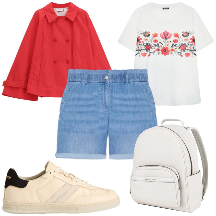 Outfit donna - Total look #2425382. Stile Basic per Tutti i giorni. Abbinamento con zaini, giacche, t-shirt, shorts, sneakers.